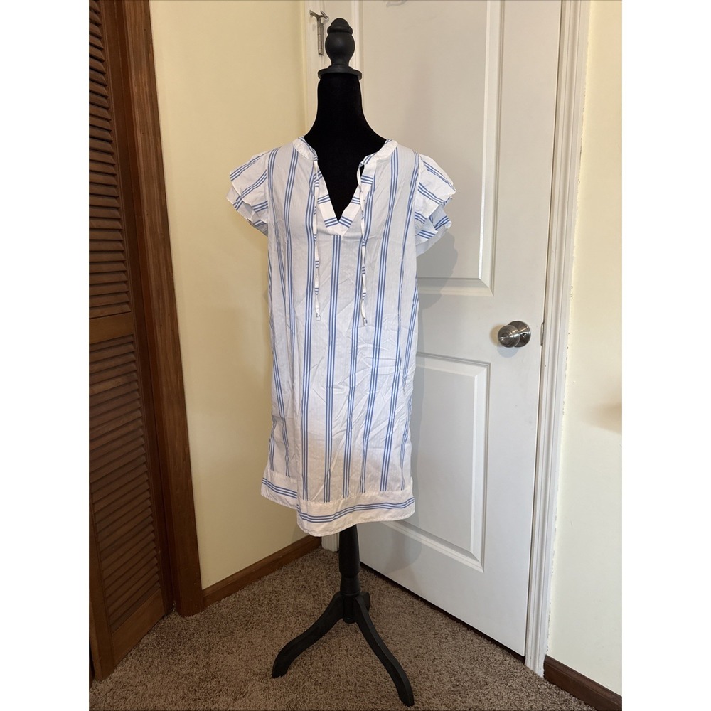 Vineyard Vines Blue & White Striped Harbor Flutter Tunic Dress Womens Small